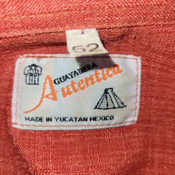 Guayabera Autentica Short Sleeve Button Down Embroidered Shirt Mexico Men's 52 - Picture 3 of 3